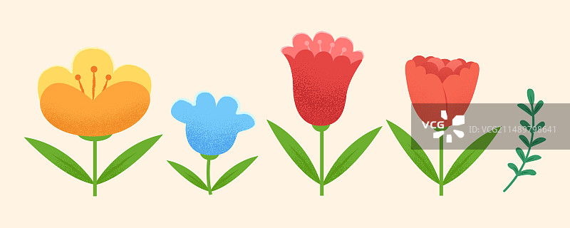 手绘花朵植物素材集合图片素材