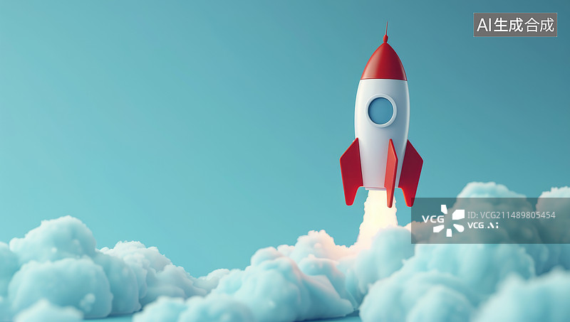 【AI数字艺术】火箭发射场景图片素材