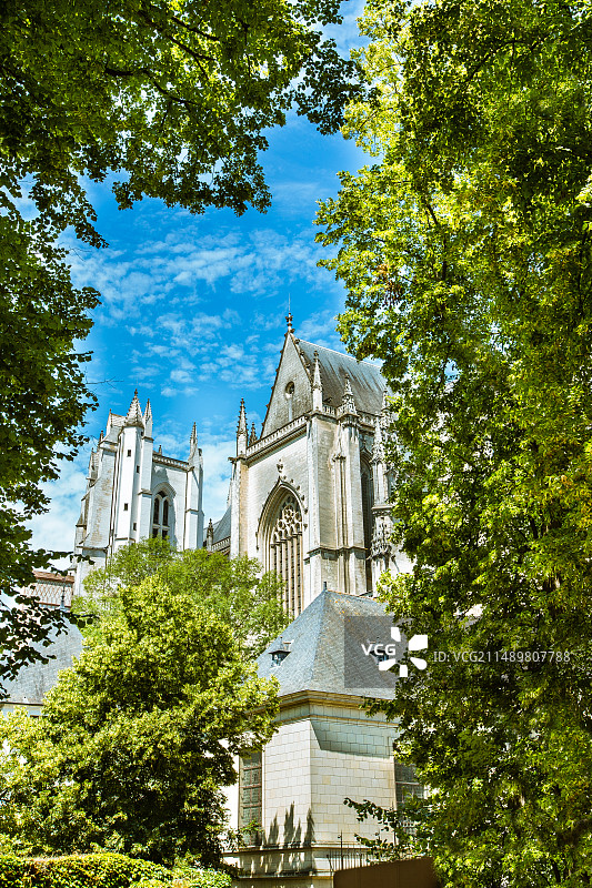 欧洲法国南特市布列塔尼公爵城堡建筑景观图片素材