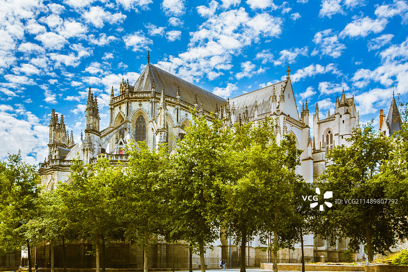 欧洲法国南特市布列塔尼公爵城堡建筑景观图片素材