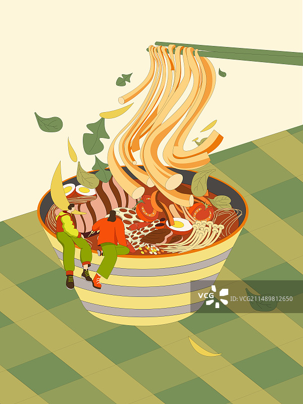 食物类插画 面条插画图片素材