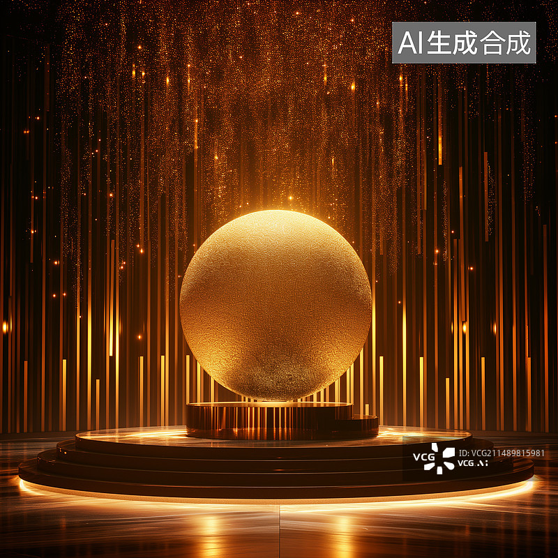 【AI数字艺术】金色金属背景图片素材