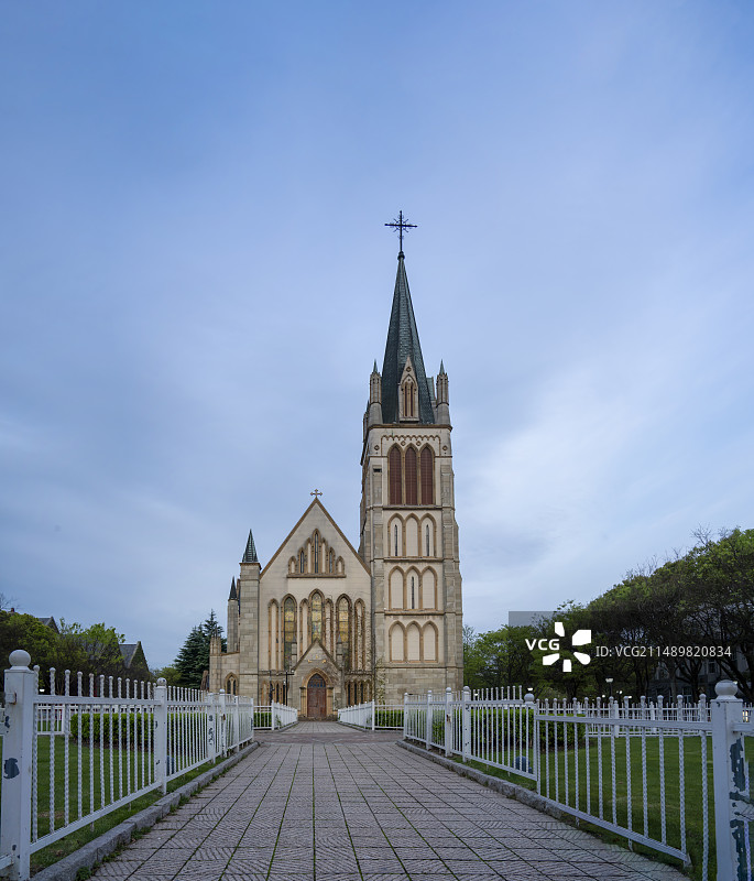 上海泰晤士小镇天主教堂全景图图片素材