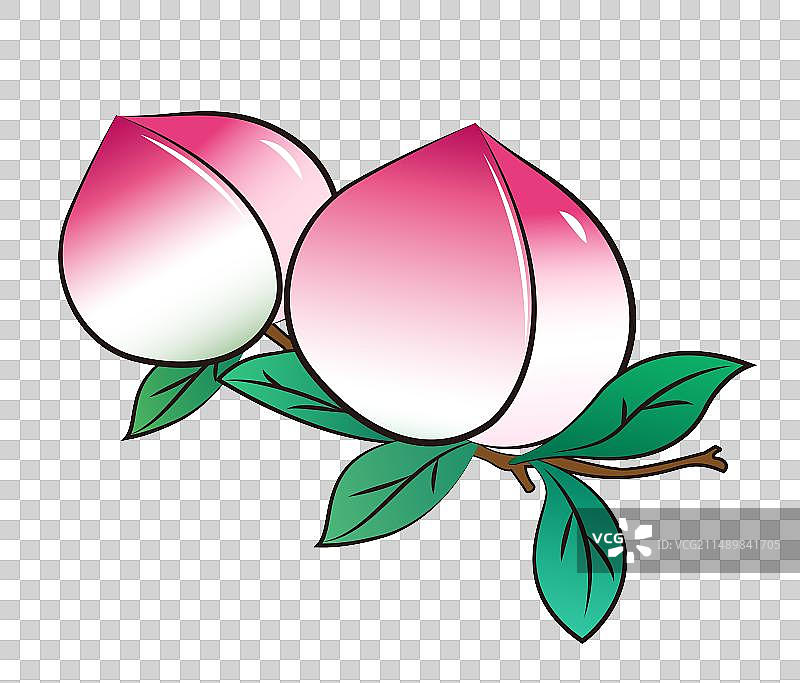 寿桃渐色组合黑边矢量图片素材