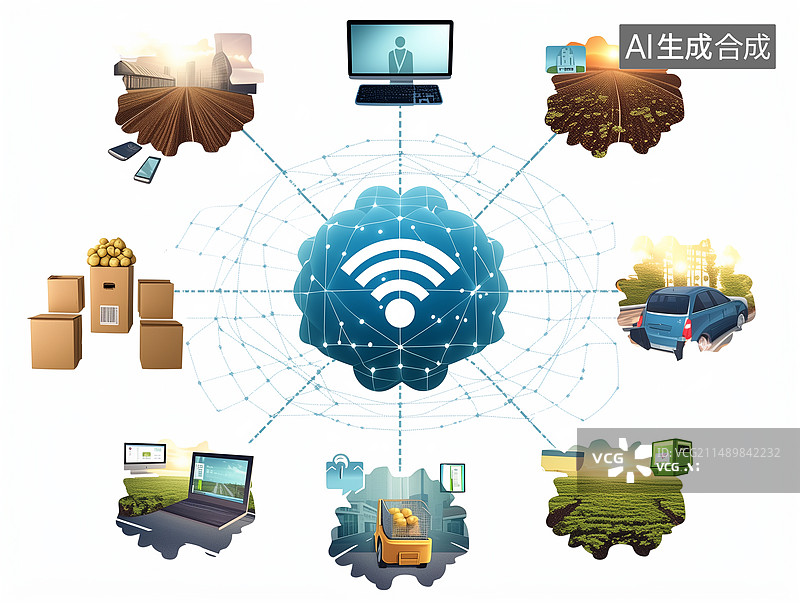 【AI数字艺术】新质生产力助力乡村振兴农产品质量追溯图片素材
