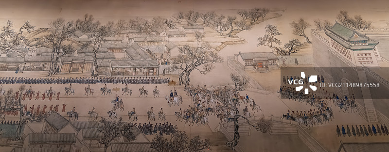 《乾隆南巡图》第一卷之“前门街市”  清 徐杨绘 纸本 设色 中国国家博物馆图片素材