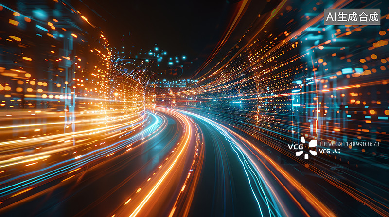 【AI数字艺术】抽象光纤粒子背景图片素材