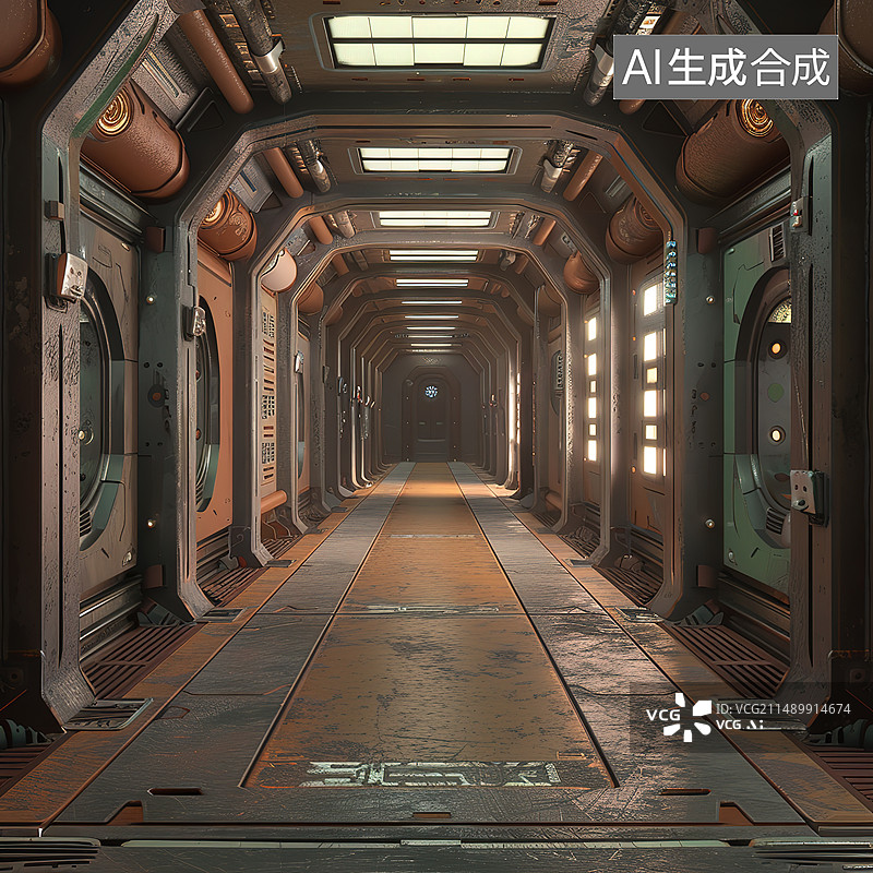 【AI数字艺术】城市建筑中的走廊图片素材