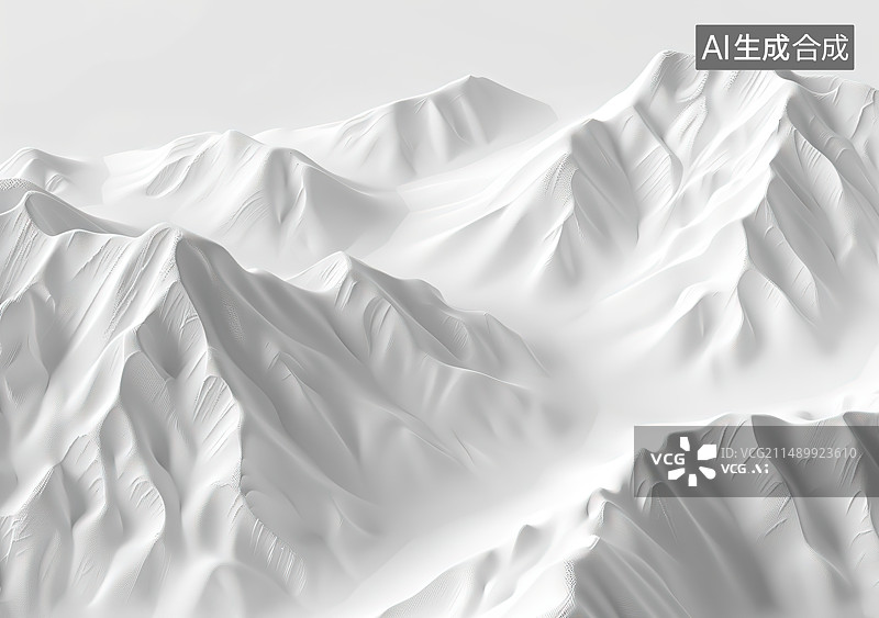 【AI数字艺术】白色背景下的雪的高角度视图图片素材