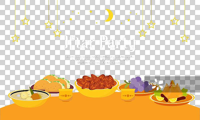 开斋节派对庆祝概念宣传单图片素材