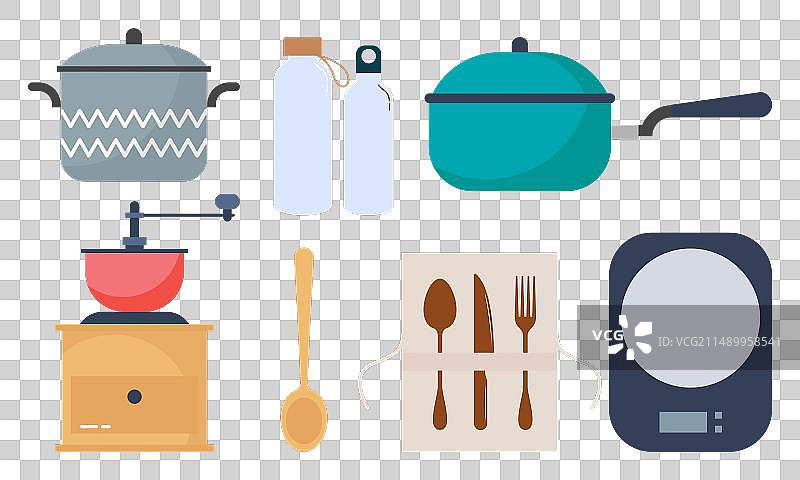 厨房设备图标Logo套装图片素材