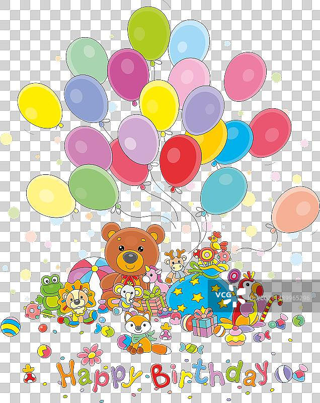 趣味玩具和礼品生日贺卡图片素材