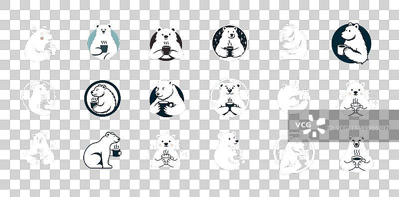 北极熊咖啡logo图标设计图片素材