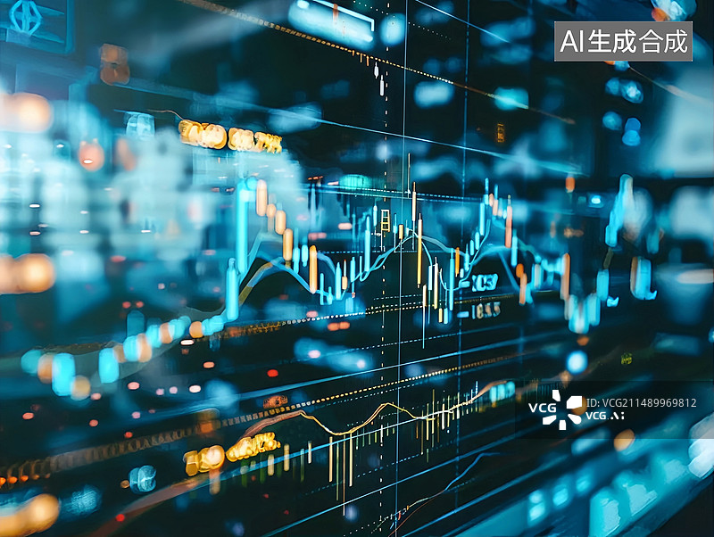 【AI数字艺术】财富面板经济金融新质生产力科技背景图片素材
