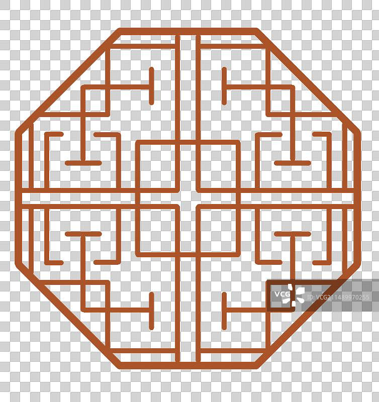 古风窗户边框插画元素图片素材