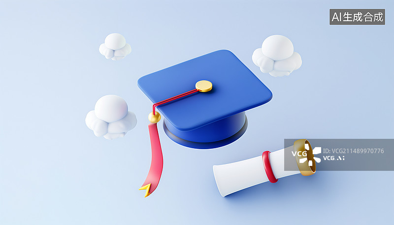 【AI数字艺术】高中、学院或大学毕业生帽子图片素材