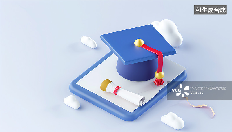 【AI数字艺术】高中、学院或大学毕业生帽子图片素材
