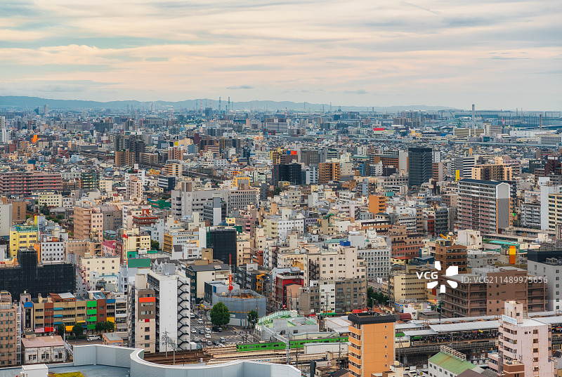 日本，大阪，都市天际线，通天阁视角图片素材