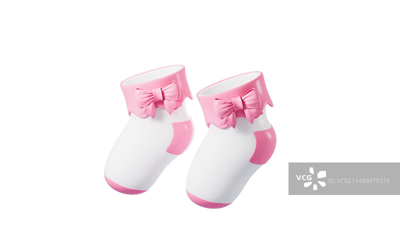 卡通婴儿袜子模型3D渲染图片素材