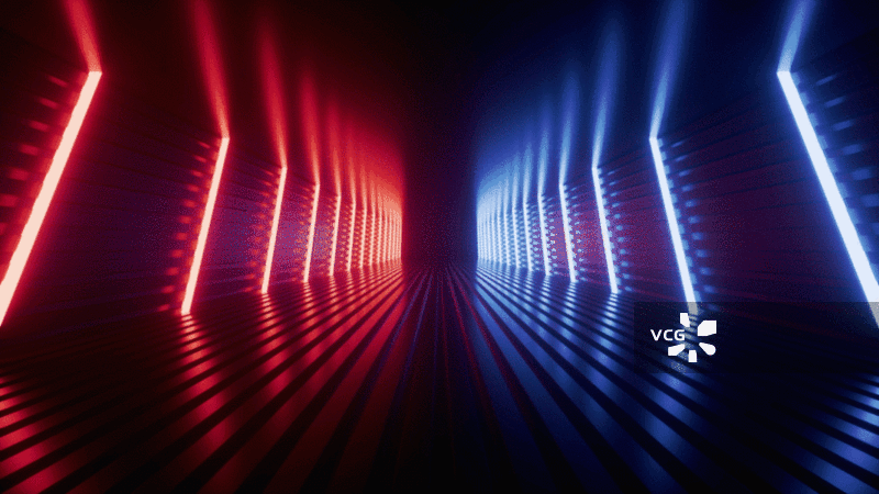 霓虹光线隧道3D渲染图片素材