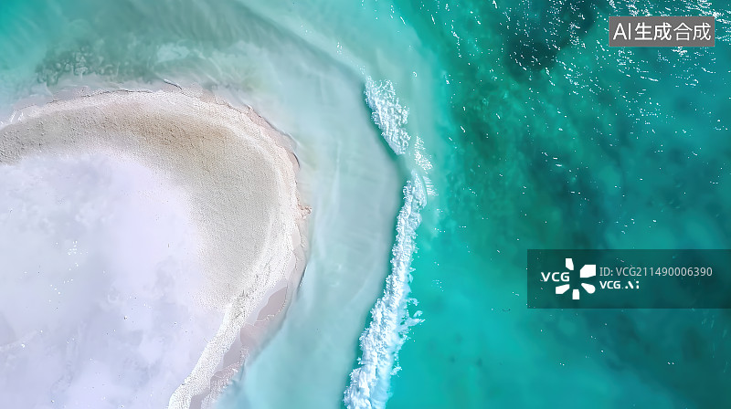 【AI数字艺术】航拍视角下的盐湖风景图片素材