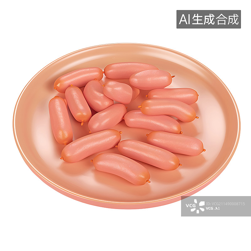 【AI数字艺术】美味的香肠热狗美食3D白色背景图片素材
