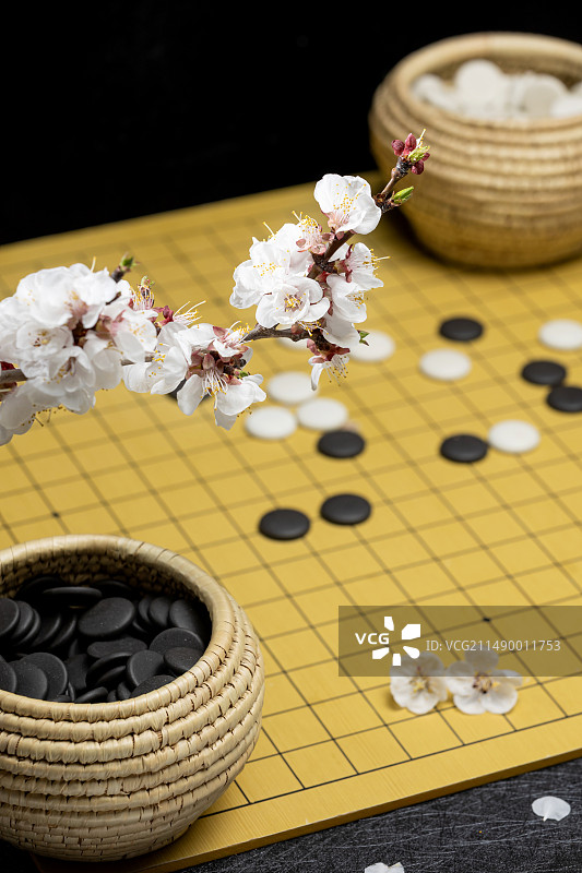 棋盘上的杏花图片素材