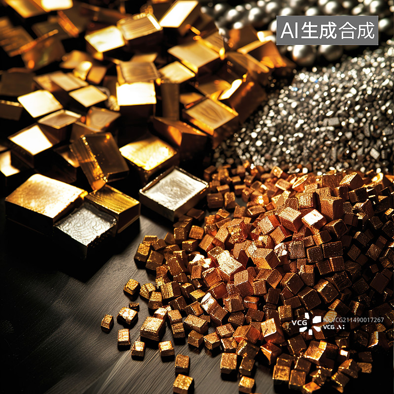 【AI数字艺术】期货大宗商品-有色金属，铁矿石，矿山等图片素材