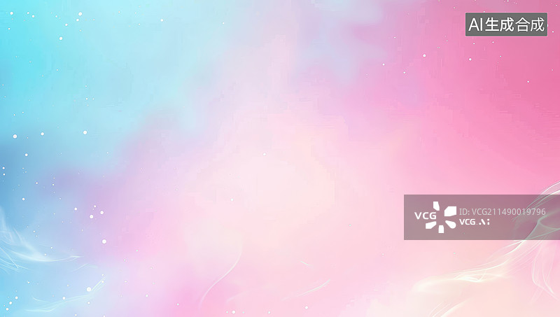 【AI数字艺术】粉色梦幻背景，一束光线和很多透明气泡图片素材