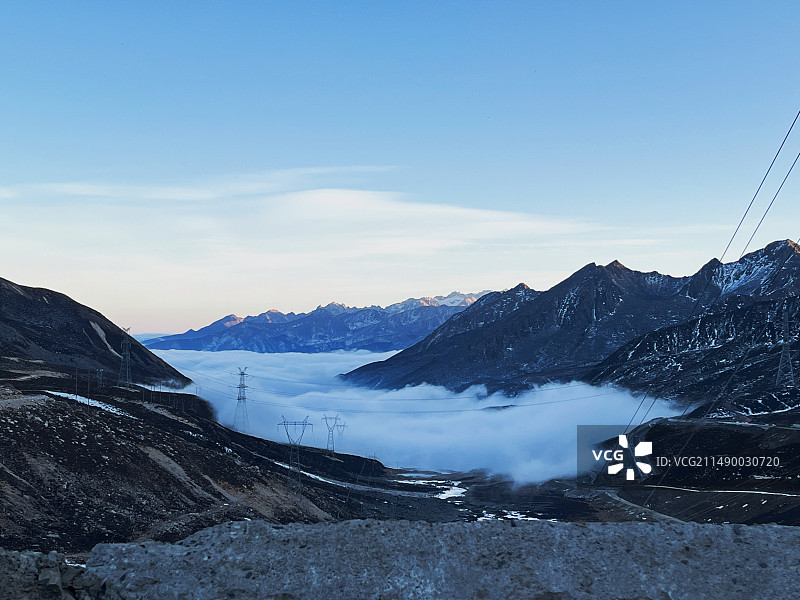 折多山，云海图片素材