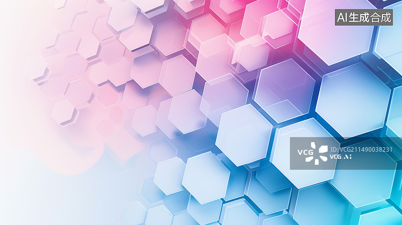 【AI数字艺术】六边形抽象背景图片素材