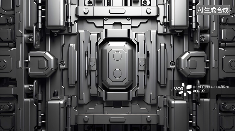 【AI数字艺术】AIGC:金属质感机械科技背景，科技未来感网页背景 插图插画图片素材