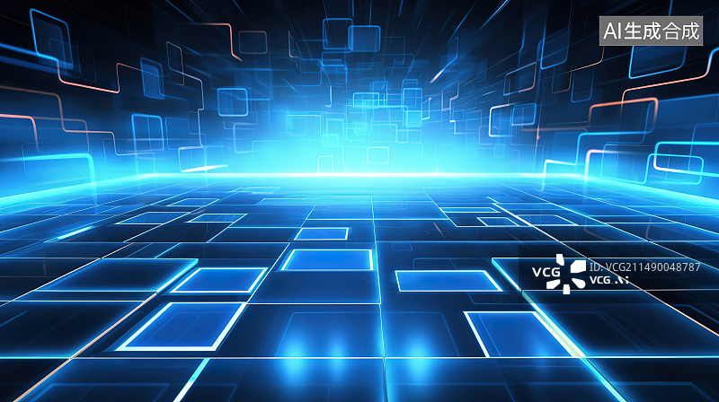 【AI数字艺术】科技空间背景图片素材