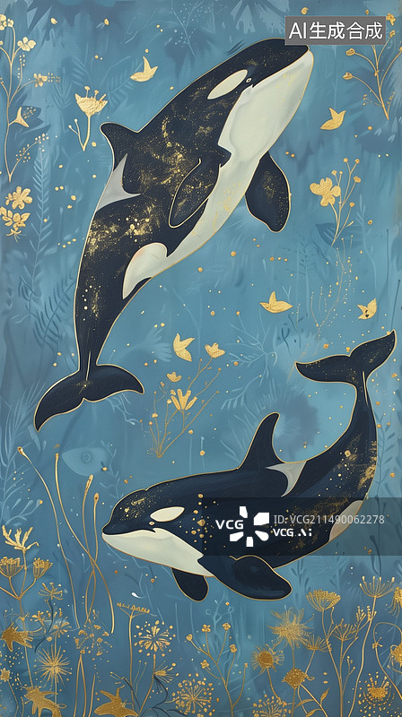 【AI数字艺术】鲸鱼 虎鲸  海洋图片素材