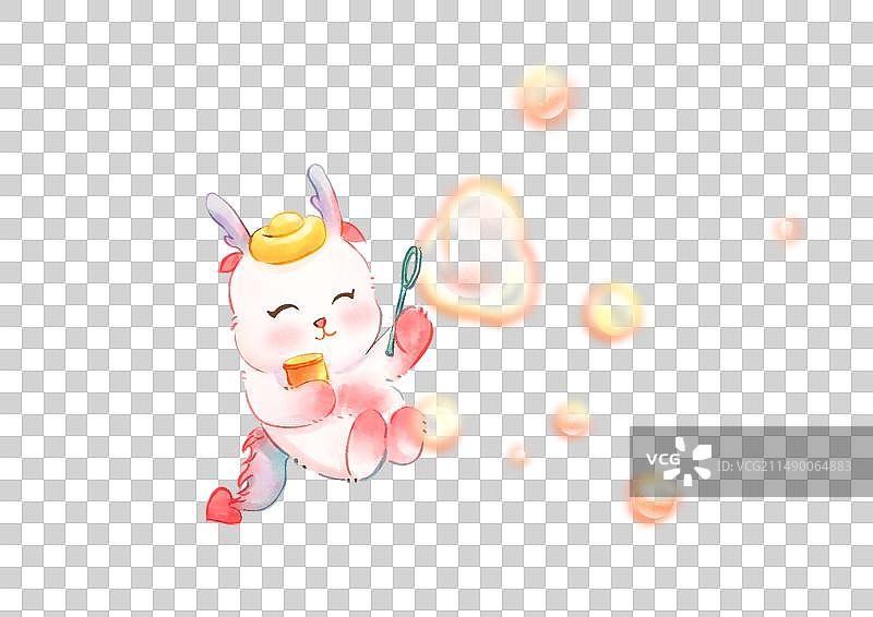 吹泡泡的龙图片素材
