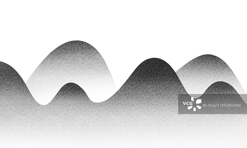 山脉图案插画，黑色噪点颗粒点点山图片素材