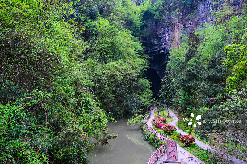 湖南省湘西凤凰县奇梁洞景区，奇梁洞阴阳河景区风光，奇梁洞，奇梁洞古战场景区，奇梁洞国家级旅游景区，图片素材