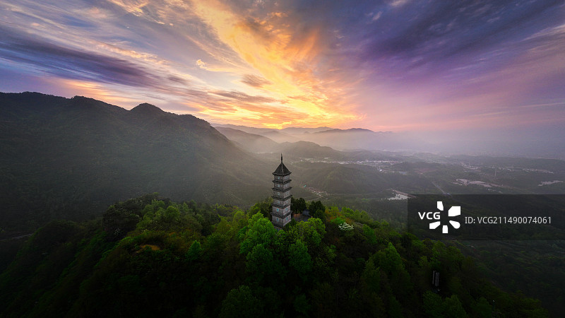 天台山赤城风景区梁妃塔图片素材