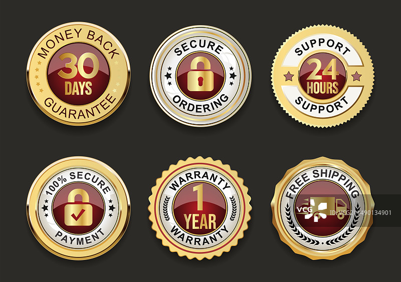 免费送货保修购物徽章图片素材