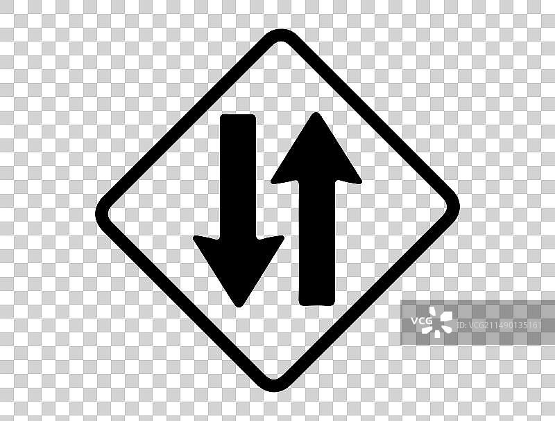 双向路标剪影图片素材