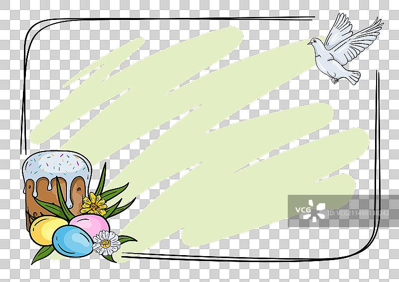 框架鸽子复活节蛋糕背景图片素材