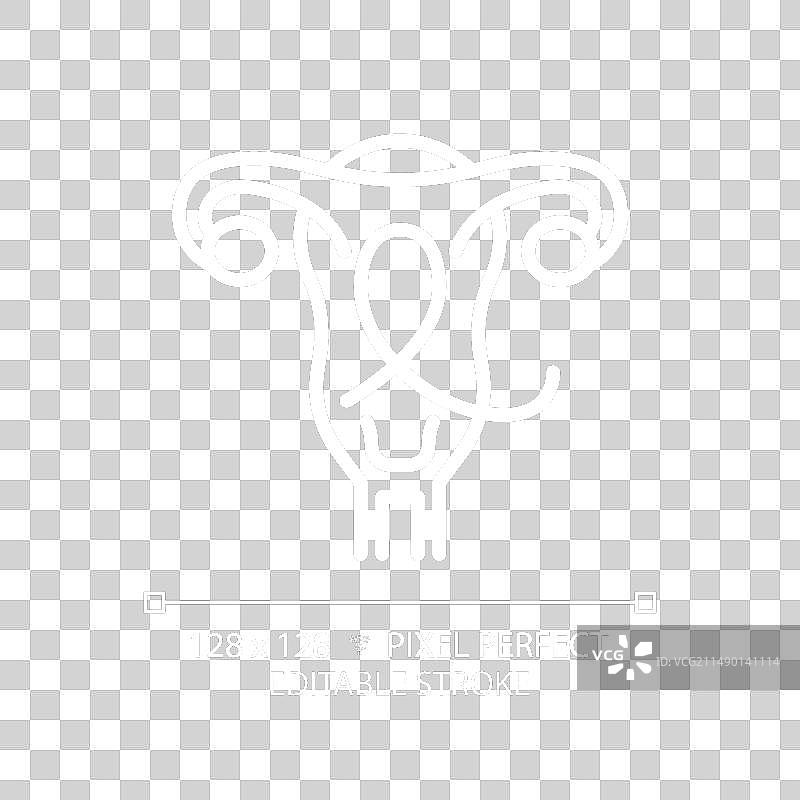 深色背景妇科癌症白色线性图标图片素材