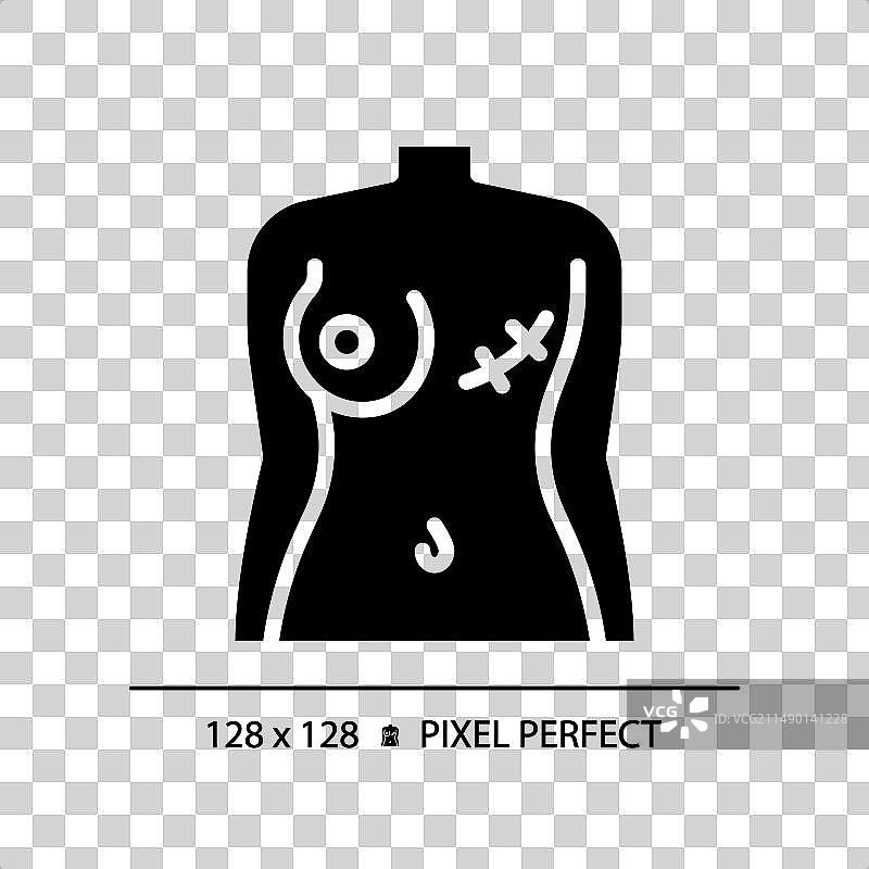 女性乳腺癌黑色标志图片素材