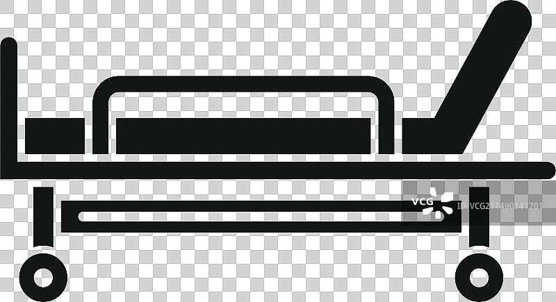 柔软的病床图标，简约病人图片素材