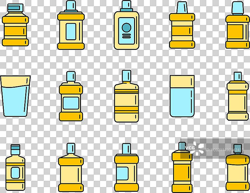 漱口水图标集颜色图片素材