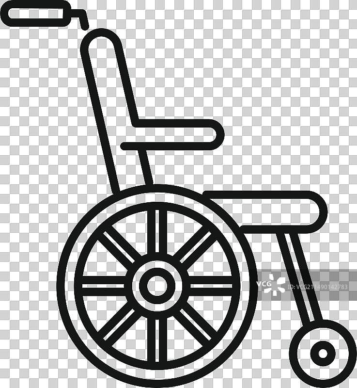 医院轮椅图标轮廓图片素材