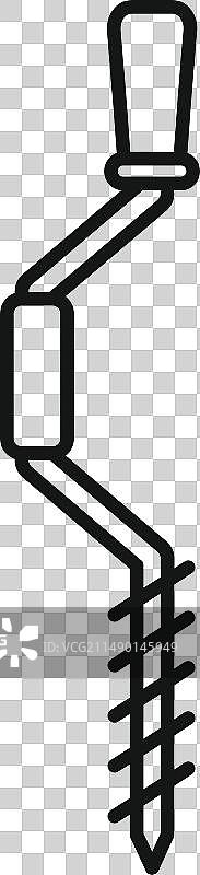 冰钓手柄钻孔器轮廓图标图片素材