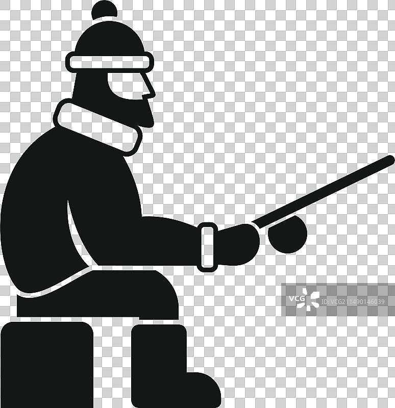 男人冰钓图标图片素材