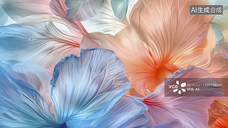 【AI数字艺术】数码精致花瓣特写微距照片海报背景图片素材