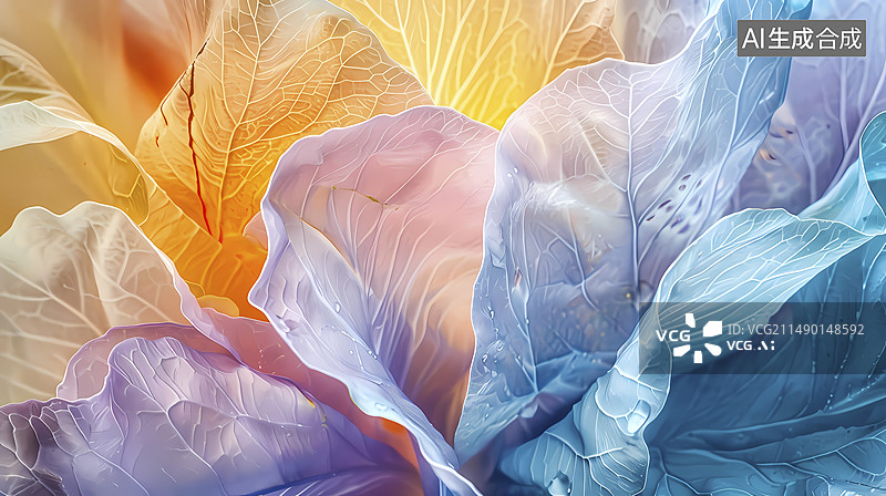 【AI数字艺术】数码精致花瓣特写微距照片海报背景图片素材